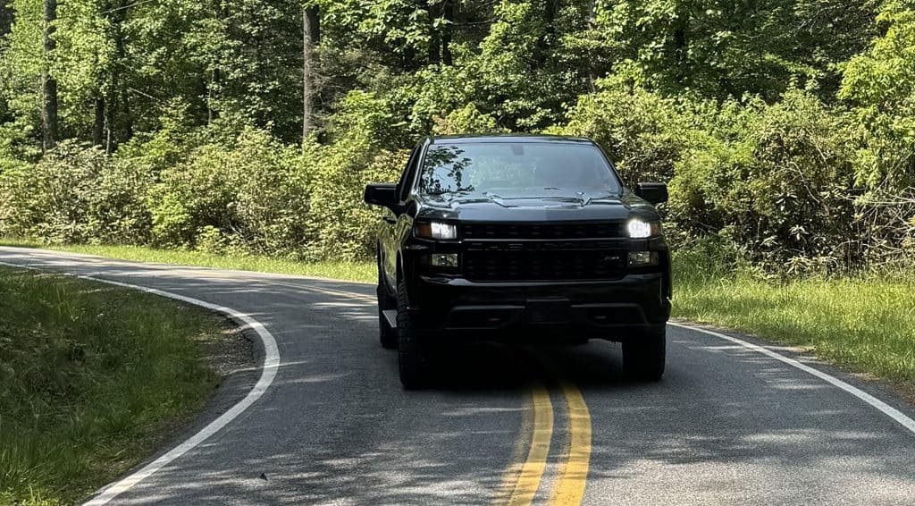 Truck in oncoming lane in WNC